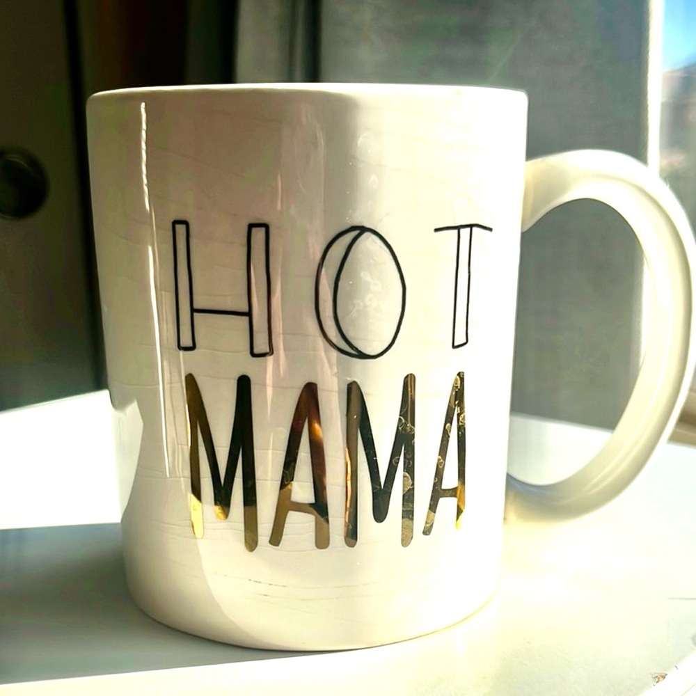 White and Gold Mug - Hot Mama